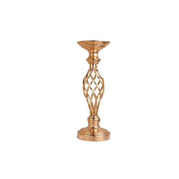 Gold Plated Wrought Iron Candlestick Window Wedding Props Decoration, Size:40cm