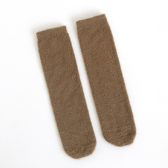Children Stockings Plus Velvet Thick Knee Socks Baby Thigh Socks, Size:One Size(Khaki)