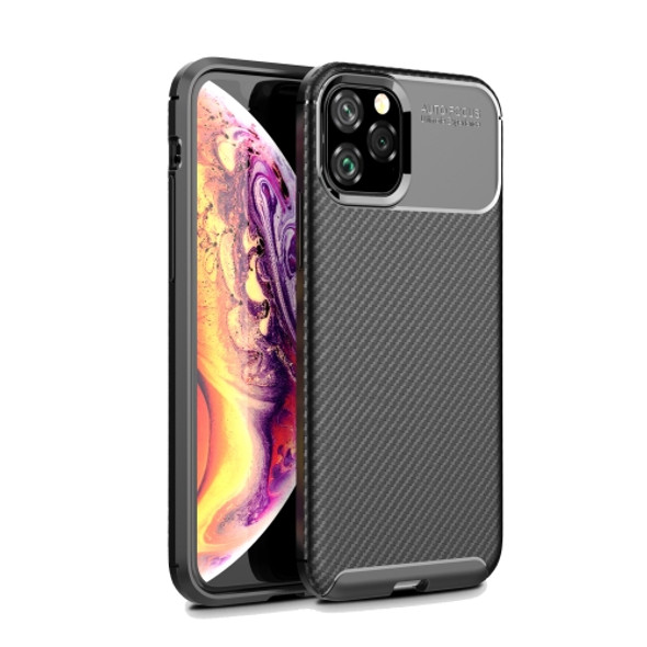 Carbon Fiber Texture Shockproof TPU Case for iPhone 11 Pro Max(Black)