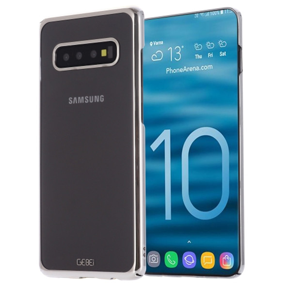 For Galaxy S10e GEBEI Shockproof  Plating PC Protective Case(Silver)