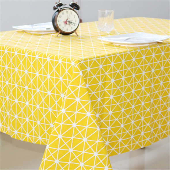 Cotton Linen Tablecloth Dust-proof Rectangular Dining Table Cloth Tea Tablet TV Mat, Size:140x140cm(Yellow)