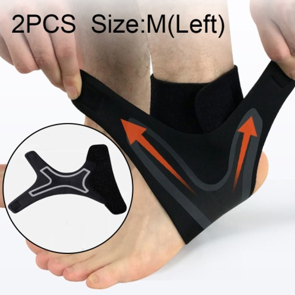 2 PCS Sport Ankle Support Elastic High Protect Sports Ankle Equipment Safety Running Basketball Ankle Brace Support, Size:M(Left)