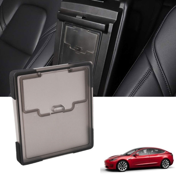 Hidden Transparent Storage Box Central Control Armrest Box Cover for Tesla Model 3