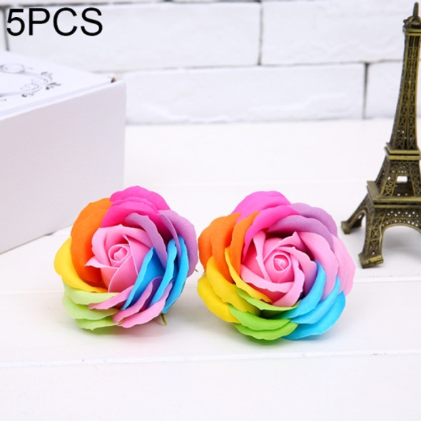5 PCS Rose Shaped Colorful Soap Flowers, Random Color Delivery