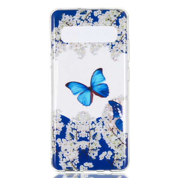 Blue Butterfly Pattern Highly Transparent TPU Protective Case for Galaxy S10 5G