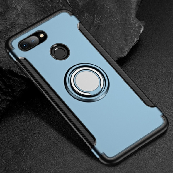 Magnetic 360 Degree Rotation Ring Holder Armor Protective Case for Xiaomi Mi 8 Lite (Blue)