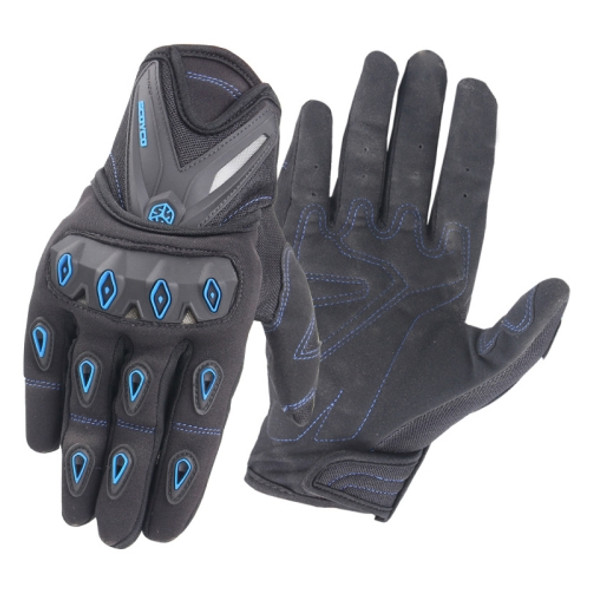 Motocross Racing Gloves Riding Knight Safety Gloves, Size: L (Blue)