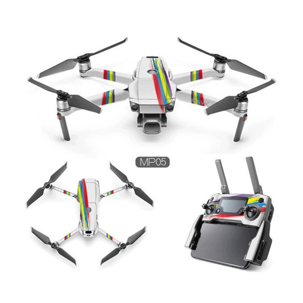 Cool Colorful Waterproof All-surround PVC Adhesive Sticker for DJI Mavic 2 Pro / Mavic 2 ZOOM without Screen(Rainbow Strip)