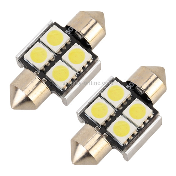 10 PCS 31mm DC12V / 2W / 7000K / 80LM 4LEDs SMD-5050 Car Reading Lamp(White Light)