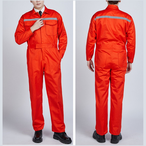 Waterproof Windproof Cotton Reflective Fashion Men And Women Conjoined Working Uniforms, Size:175/XL(Orange)