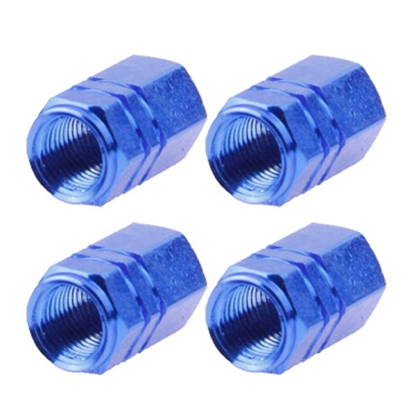 Blue Anodized Aluminum Tire Valve Stem Caps 4 pcs(Blue)