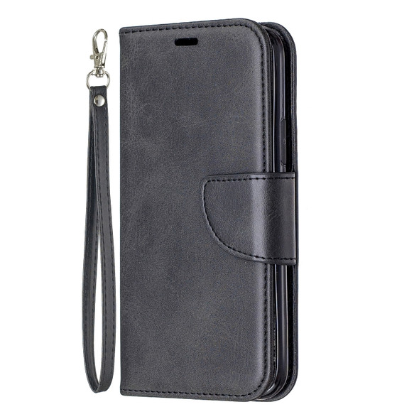 Retro Lambskin Texture Pure Color Horizontal Flip PU Leather Case for iPhone 11 Pro, with Holder & Card Slots & Wallet & Lanyard(Black)
