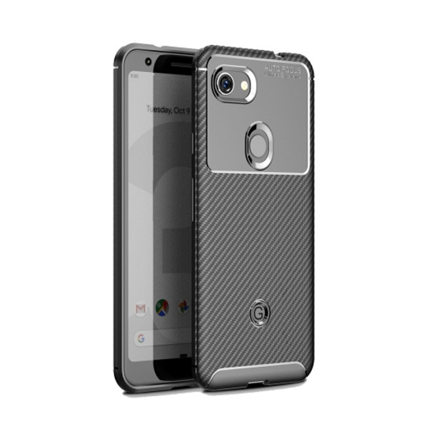 Carbon Fiber Texture Shockproof TPU Case for Google Pixel 3a(Black)