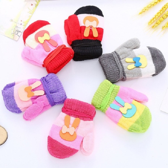 Winter Baby Knit Warm Bag Finger Gloves Children Gloves, Color Random Delivery, Suitable Age:0-3 Years Old(Bunny)