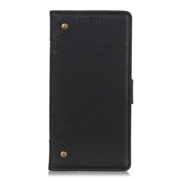 For OPPO Find X2 Copper Buckle Retro Crazy Horse Texture Horizontal Flip Leather Case with Holder & Card Slots & Wallet(Black)