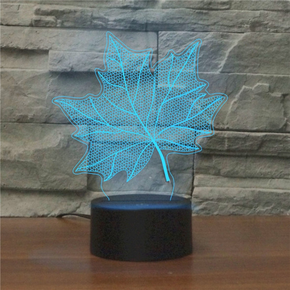 Maple Leaf Shape 3D Colorful LED Vision Light Table Lamp, USB & Battery Version