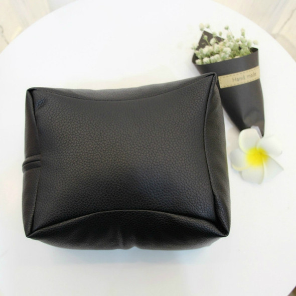 Nail Art Hand Rest Cushion Pillow Soft PU Leather Foot Hand Holder Manicure Nail Art Equipment(Black)