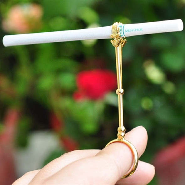 Hand Ring Cigarette Holder Cigarette Holder Creative Personality Gift, Size:S(Gold)