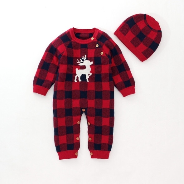 Long-sleeved Leotard Baby Siamese Romper Climbing Clothes Suit (Color:Red Size:70cm)