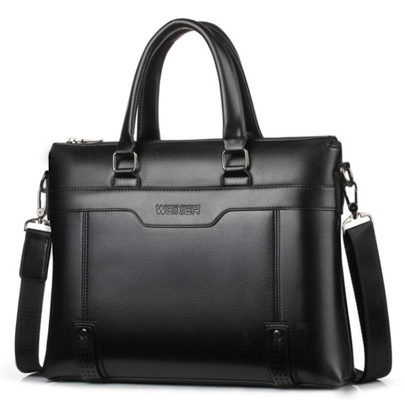 WEIXIER 18065 Men Business Style PU Leather Single Shoulder Bag Handbag (Black)