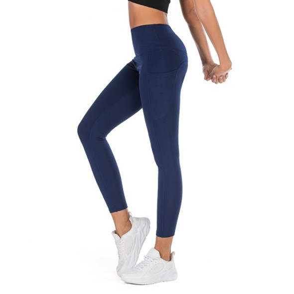 Tight Movement Yoga Pants (Color:Navy Blue Size:S)