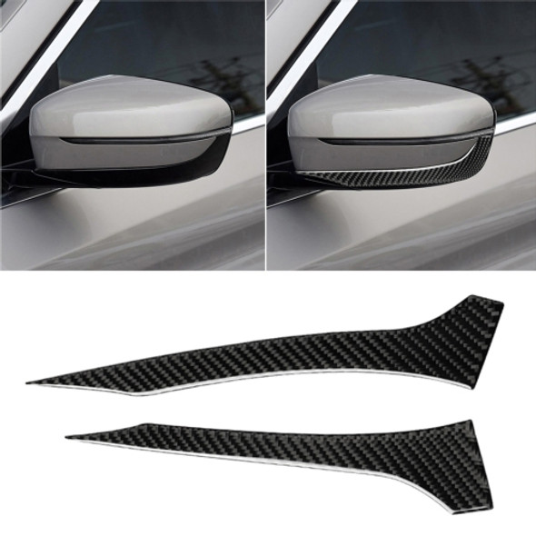 2 PCS Car Carbon Fiber Rearview Mirror Bumper Strip Decorative Sticker for BMW G30 (2018-2019) / G11 (2016-2019), Left Drive without Lens