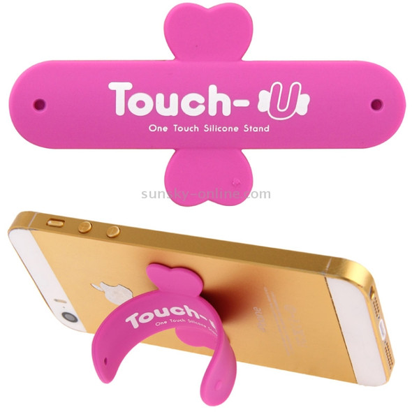 100 PCS Touch-u One Touch Universal Silicone Stand Holder, For iPhone, Galaxy, Huawei, Xiaomi, LG, HTC and Other Smart Phones(Magenta)