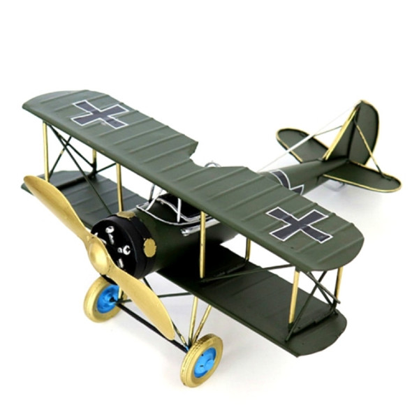 Home Decoration Ornaments Wrought Iron Crafts Retro Old Aircraft Model(Green)