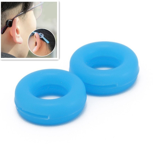 5 Pairs Glasses Ear Hooks Round Anti Slip Silicone Grips Eyeglasses Accessories(Blue)