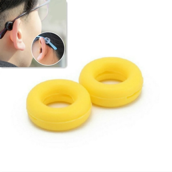 5 Pairs Glasses Ear Hooks Round Anti Slip Silicone Grips Eyeglasses Accessories(Yellow)