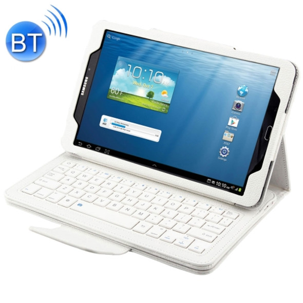 2 in 1 For Galaxy Tab A 10.1 (2016) T580 / T585 Separable Litchi Texture Horizontal Flip Leather Case + Bluetooth Keyboard with Holder(White)