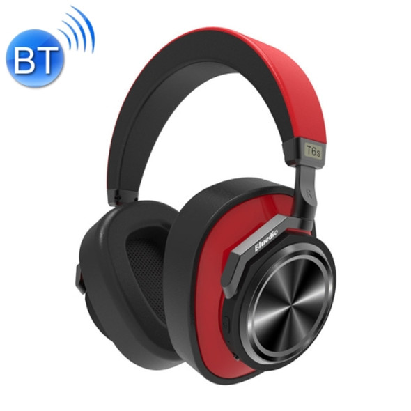 Bluedio T6S Bluetooth Version 5.0 Headset Bluetooth Headset Support Headset Automatic Playback(Red)
