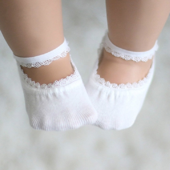 Lace Children Invisible Cotton Socks Baby Princess Sailoat Socks, Size:S(1243 White)