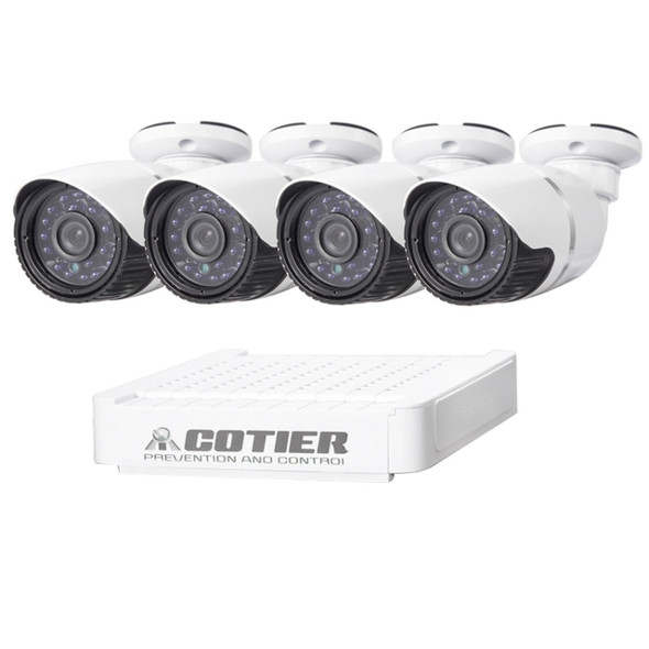 COTIER N4B-Mini/L 4 Ch 720P 1.0 Mega Pixel IP Camera NVR Kit, Support Night Vision / Motion Detection, IR Distance: 20m