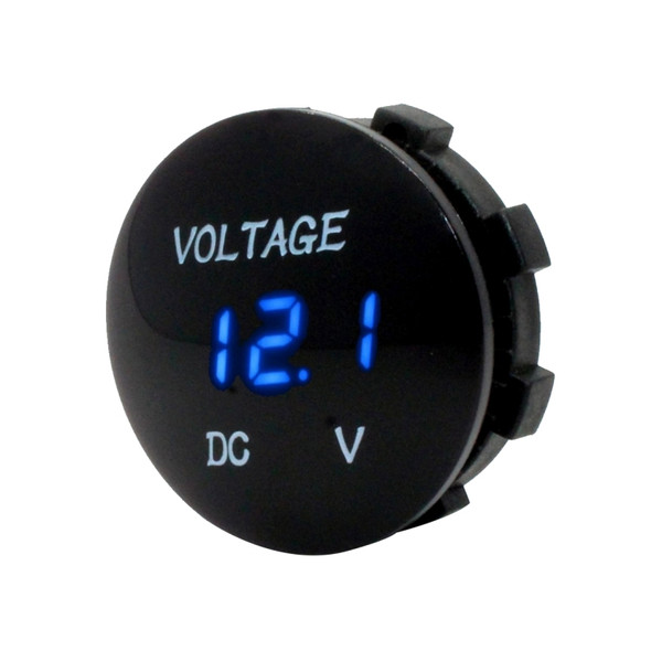Universal Digital Display Waterproof LED Voltage Meter for DC 12V-24V Car Motorcycle Truck(Blue)