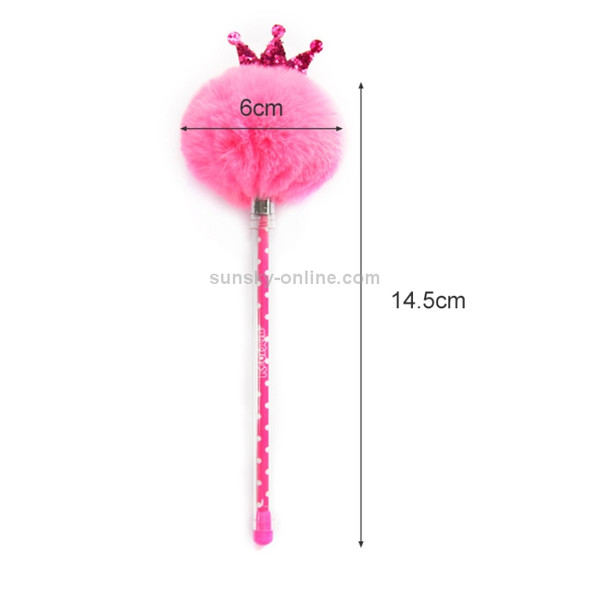 Creative Fur Ball Pendant Stationery Cute Plush Colored Pen Student Gel Pen(Love Pink Fur Ball)