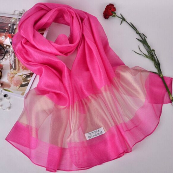 Ladies Silk Sunscreen Shawl Beach Towel Scarf, Size:200cm(Rose Red)