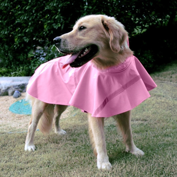 Teddy Golden Retriever Large Dog Practical Reflective Breathable Raincoat(Pink S)