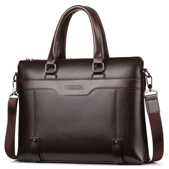 WEIXIER 18065 Men Business Style PU Leather Single Shoulder Bag Handbag (Brown)