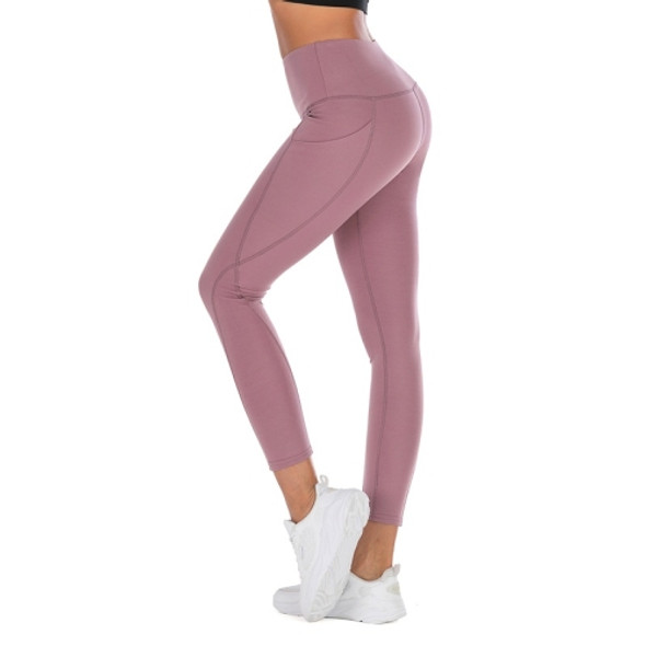 Running High Waist Tight Pantyhose Yoga (Color:Pink Size:S)