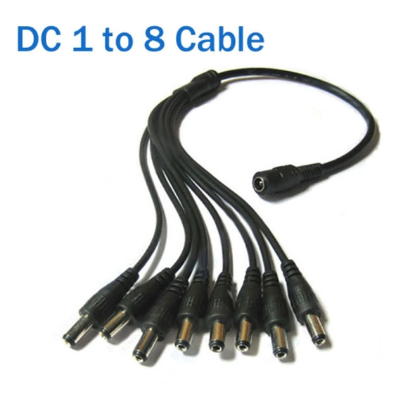 Power Supply Cable DC 1 to 8 Power Splitter Adapter Cable for Security CCTV Camera