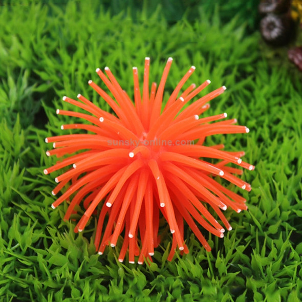 3 PCS Aquarium Articles Decoration TPR Simulation Sea Urchin Ball Coral with Point, Size: M, Diameter: 10cm(Orange)