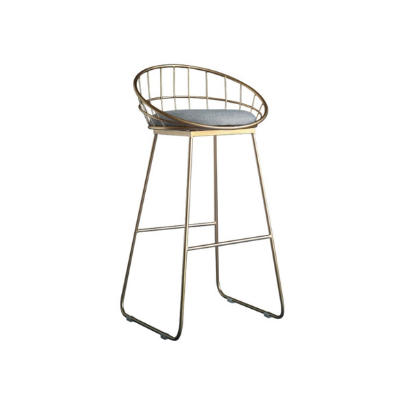 Simple High Stool Creative Casual Nordic Ring Cafe bBar Table and Chair, Size:High75cm(Champagne Gold)