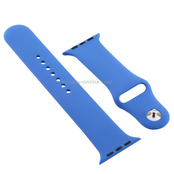 For Apple Watch Series 5 & 4 40mm / 3 & 2 & 1 38mm Silicone Watchband (Dark Blue)