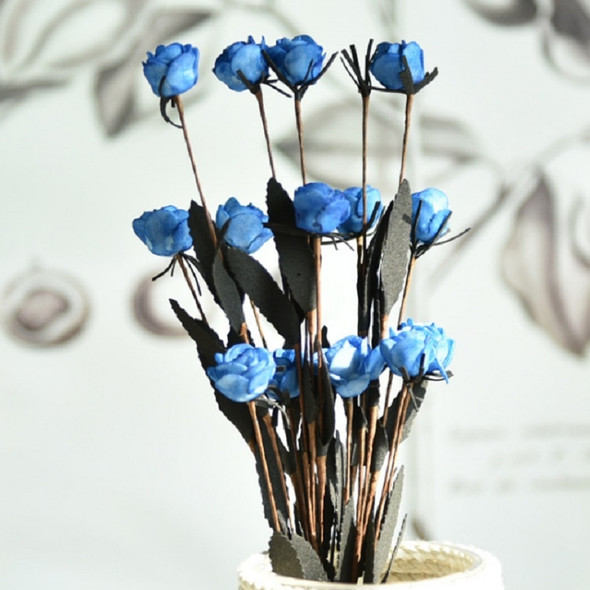 Artificial Rose Bud Wedding Decoration Flower Arrangement Party Home Decoration(Blue)