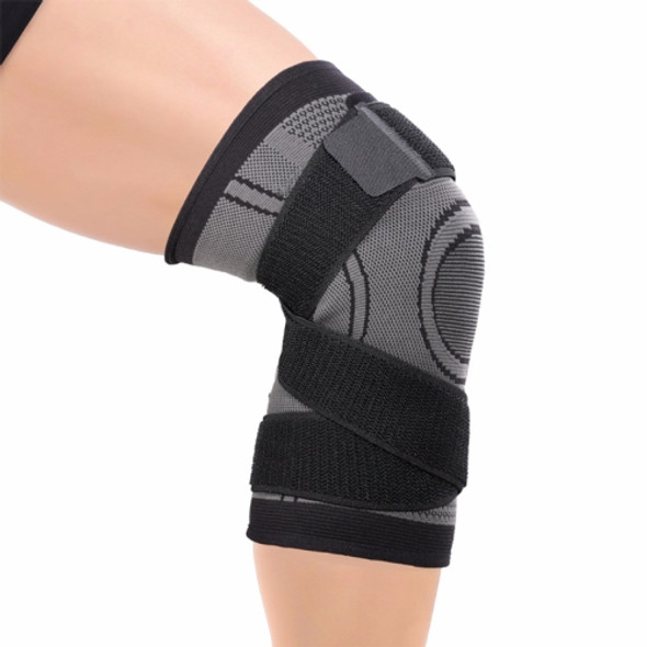 2 PCS Fitness Running Cycling Bandage Knee Support Braces Elastic Nylon Sports Compression Pad Sleeve, Size:L(Black)