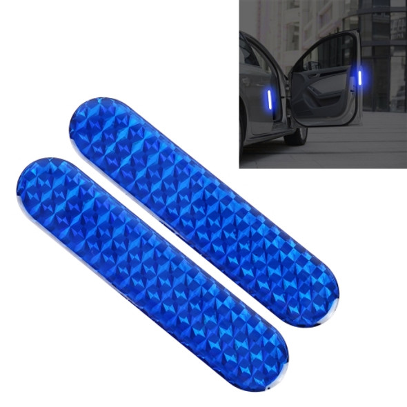 2 PCS High-brightness Laser Reflective Strip Warning Tape Decal Car Reflective Stickers Safety Mark(Blue)