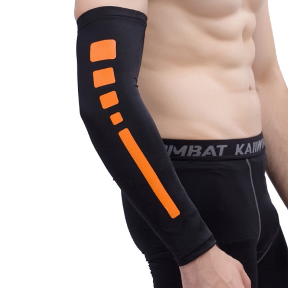 Men Outdoor Sports Elastic Breathable Anti-skid Elbow Arm Sleeve UV Protective Gear, Size: XL (Black)