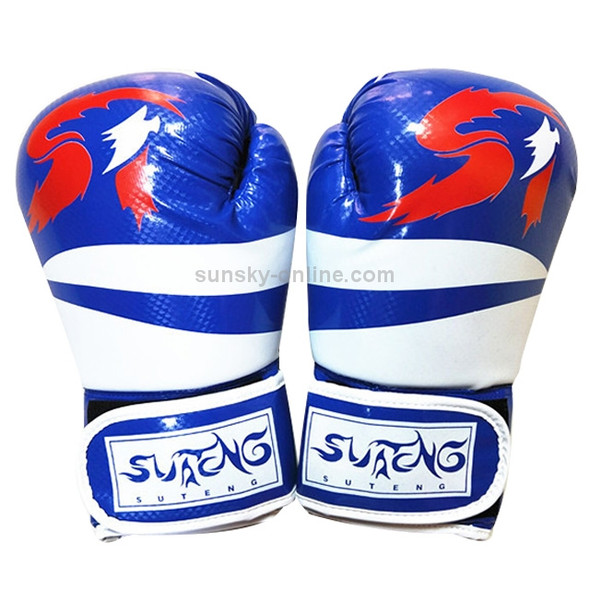 SUTENG Matting Texture PU Leather Fitness Boxing Gloves for Adults(Blue)