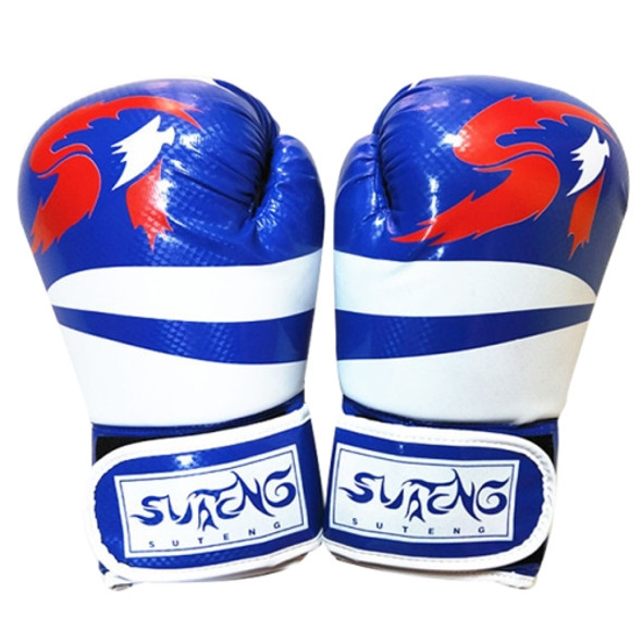 SUTENG Matting Texture PU Leather Fitness Boxing Gloves for Adults(Blue)